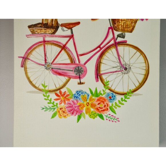 Jin Jing Dog on Bicycle Bike Canvas Print Textured - Picture 3 of 5